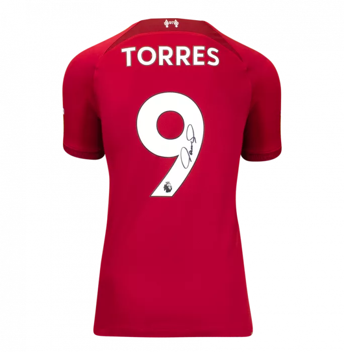 Fernando Torres Back Signed Liverpool FC 2022-23 Home Shirt In Deluxe Packaging
