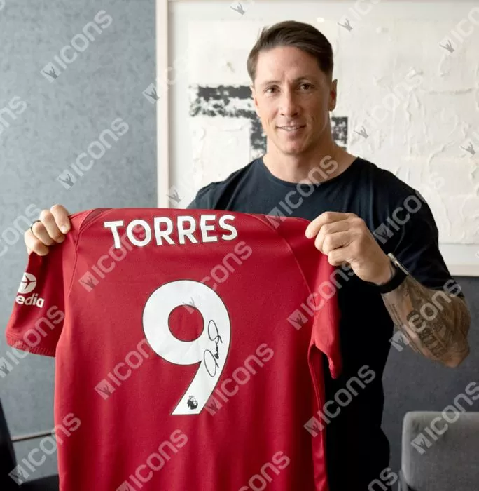 Fernando Torres Back Signed Liverpool FC 2022-23 Home Shirt In Hero Frame: Option 1