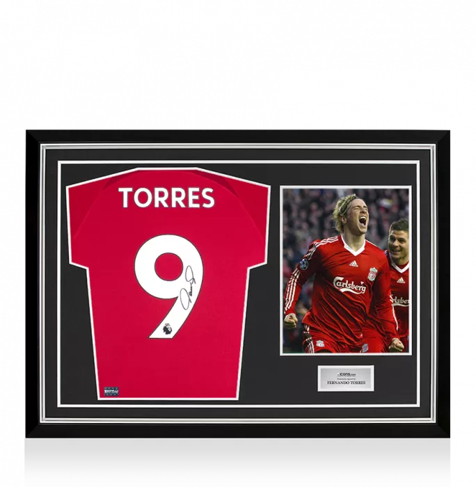 Fernando Torres Back Signed Liverpool FC 2022-23 Home Shirt In Hero Frame: Option 1