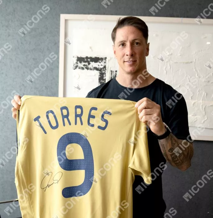 Fernando Torres Back Signed Spain 2008-10 Away Shirt