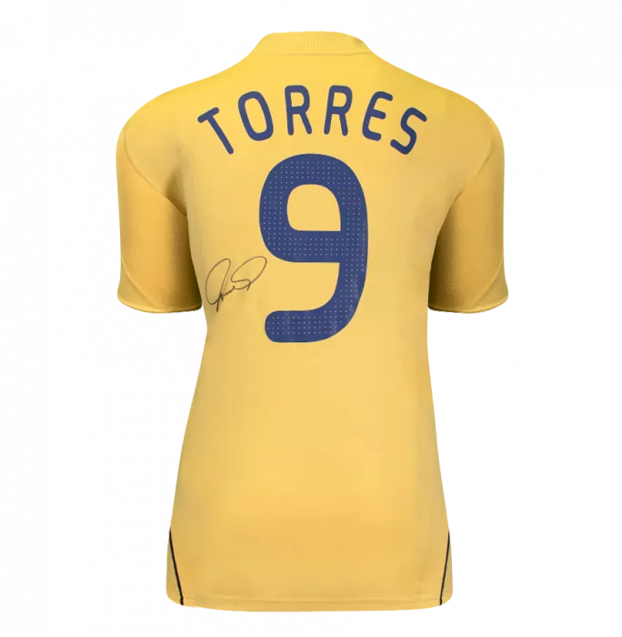 Fernando Torres Back Signed Spain 2008-10 Away Shirt