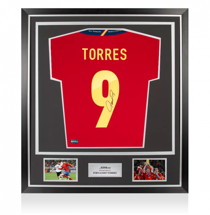 Fernando Torres Back Signed Spain 2011-12 Home Shirt In Classic Frame