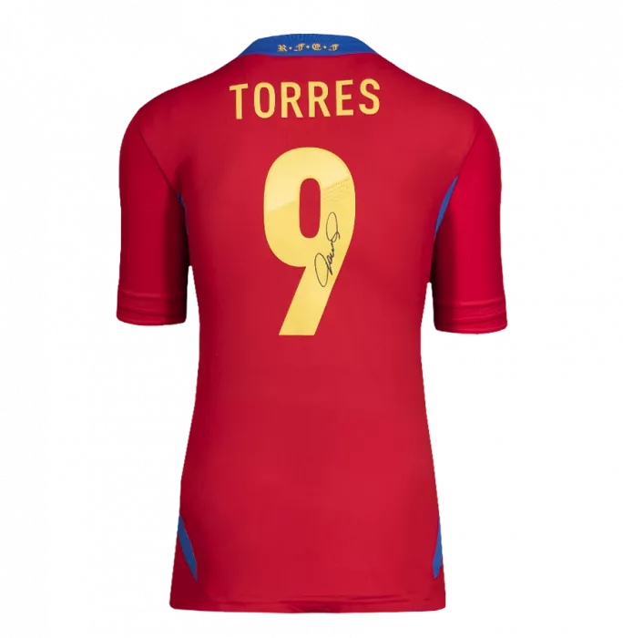Fernando Torres Back Signed Spain 2011 Home Shirt In Classic Frame