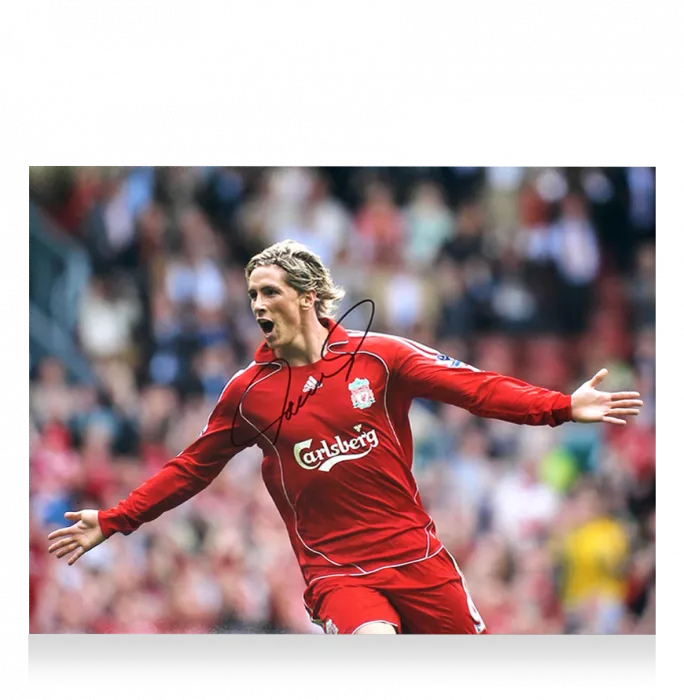Fernando Torres Signed Liverpool FC Photo In Premium Photo Frame: Premier League Legend
