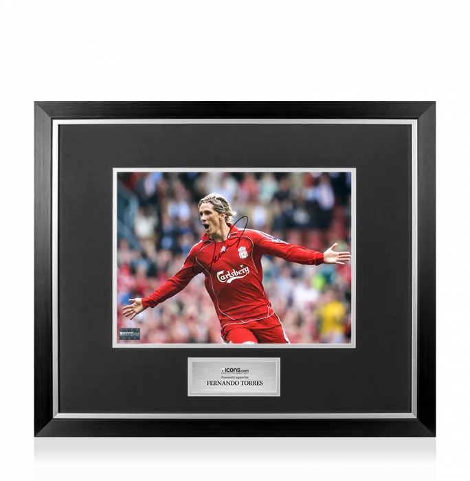 Fernando Torres Signed Liverpool FC Photo In Premium Photo Frame: Premier League Legend