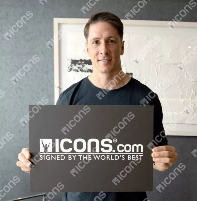 Fernando Torres Signed Spain Photo In Black Wooden Frame: UEFA EURO 2008 Final Goal