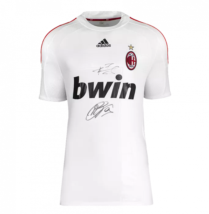 Filippo Inzaghi & Andriy Shevchenko Official AC Milan Dual Signed And Framed 2005-06 Away Shirt