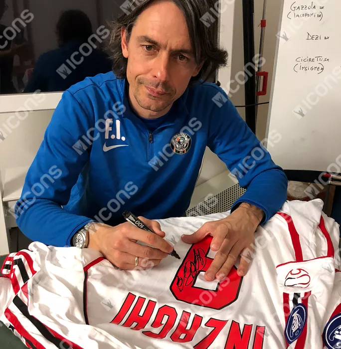Filippo Inzaghi Back Signed AC Milan 2006-07 Away Shirt In Classic Frame: UEFA Champions League Final Edition