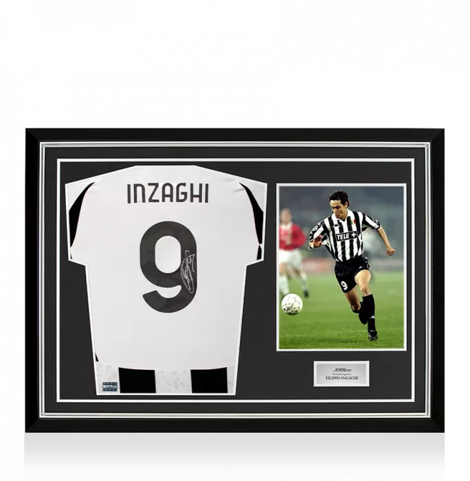 Filippo Inzaghi Back Signed Juventus 2024-25 Home Shirt with Fan Style Number In Hero Frame: Option 1