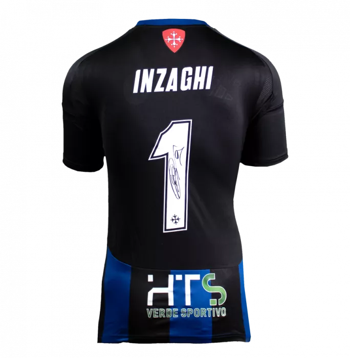 Filippo Inzaghi Back Signed Pisa SC 2024-25 Home Shirt In Hero Frame: Option 1