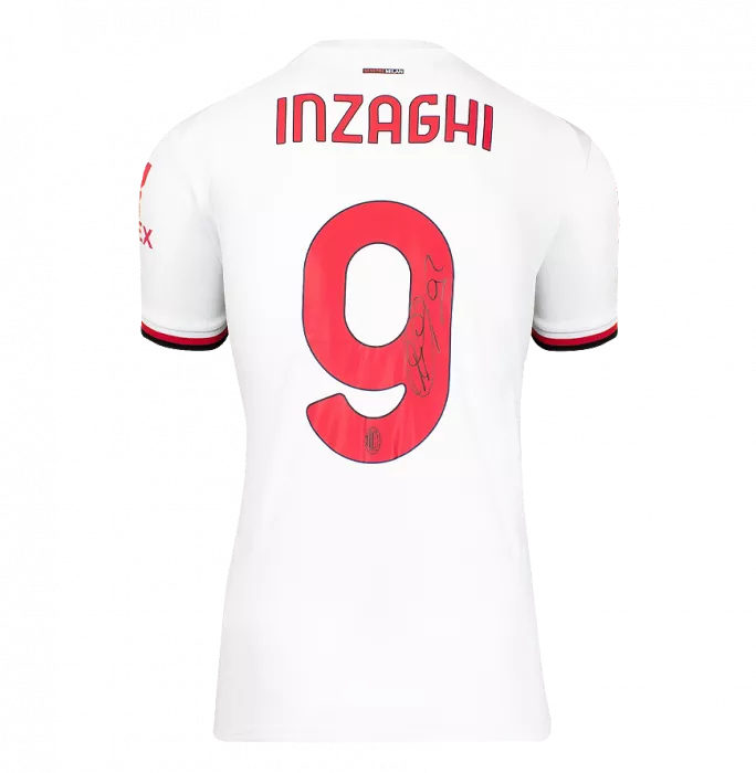 Filippo Inzaghi Official AC Milan Back Signed And Framed Modern Away Shirt