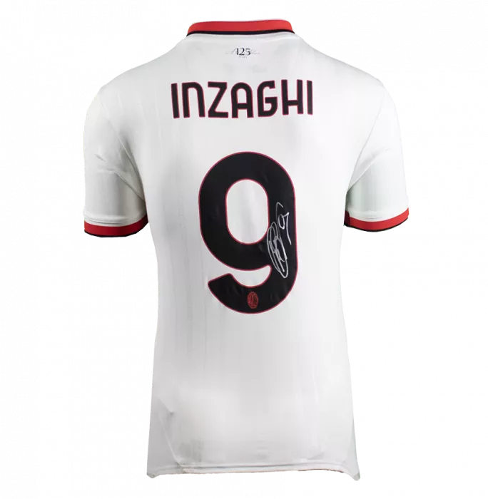 Filippo Inzaghi Official AC Milan Back Signed And Framed 2024-25 Away Shirt
