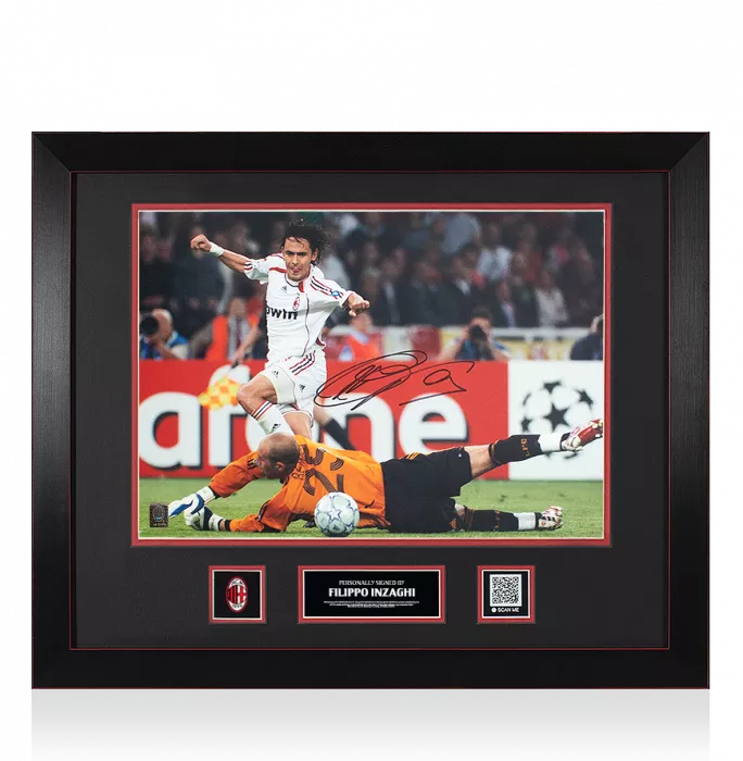 Filippo Inzaghi Official AC Milan Signed and Framed Photo: 2007 UEFA Champions League Final Goal