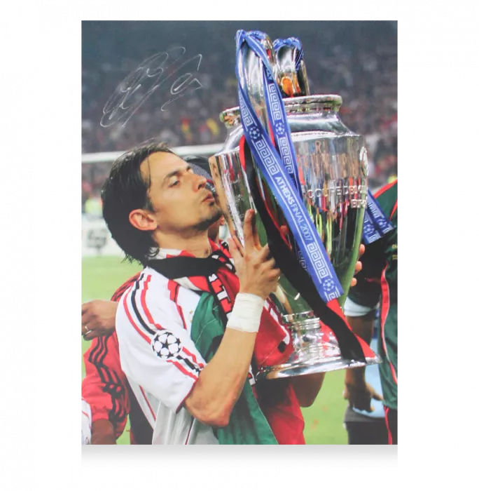 Filippo Inzaghi Official UEFA Champions League Signed And Framed AC Milan Photo: 2007 UCL Winner