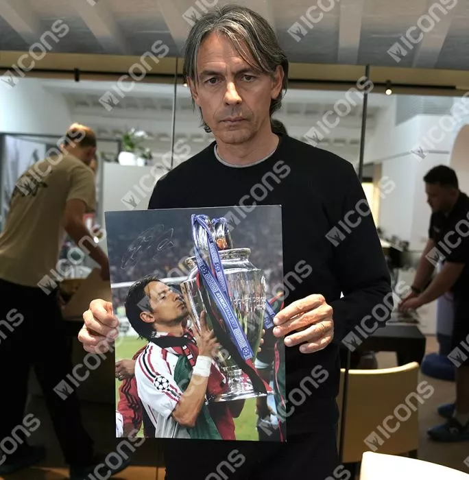 Filippo Inzaghi Official UEFA Champions League Signed And Framed AC Milan Photo: 2007 UCL Winner