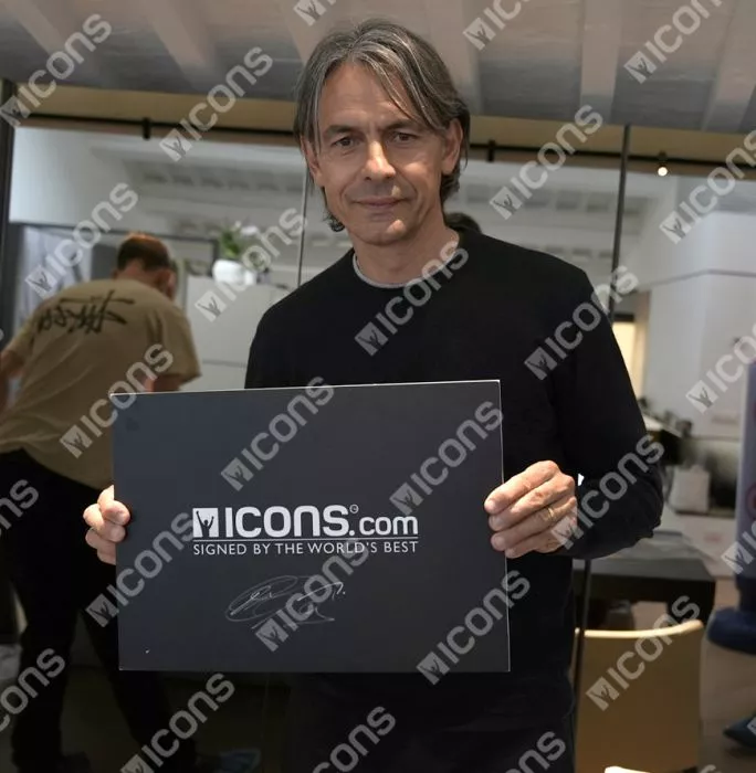 Filippo Inzaghi Official UEFA Champions League Signed And Framed AC Milan Photo: 2007 UCL Winner