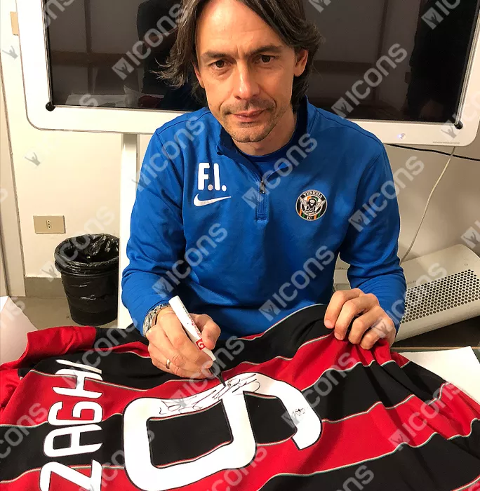 Filippo Inzaghi Signed AC Milan 2012-13 Home Shirt In Classic Frame