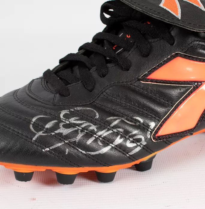 Filippo Inzaghi Signed Black And Orange Inzaghi Diadora Boot: Special Edition