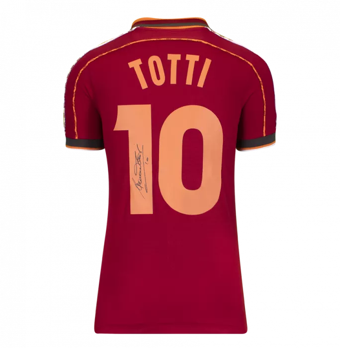 Francesco Totti Back Signed AS Roma 1998-99 Home Shirt In Classic Frame