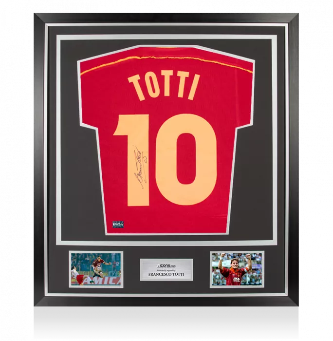 Francesco Totti Back Signed AS Roma 1998-99 Home Shirt In Classic Frame