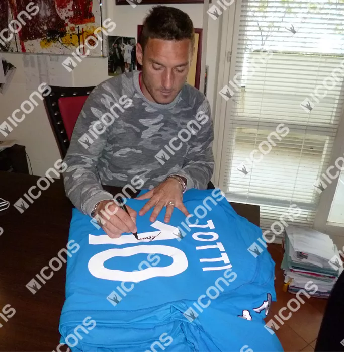 Francesco Totti Back Signed Italy 2002 FIFA World Cup Shirt