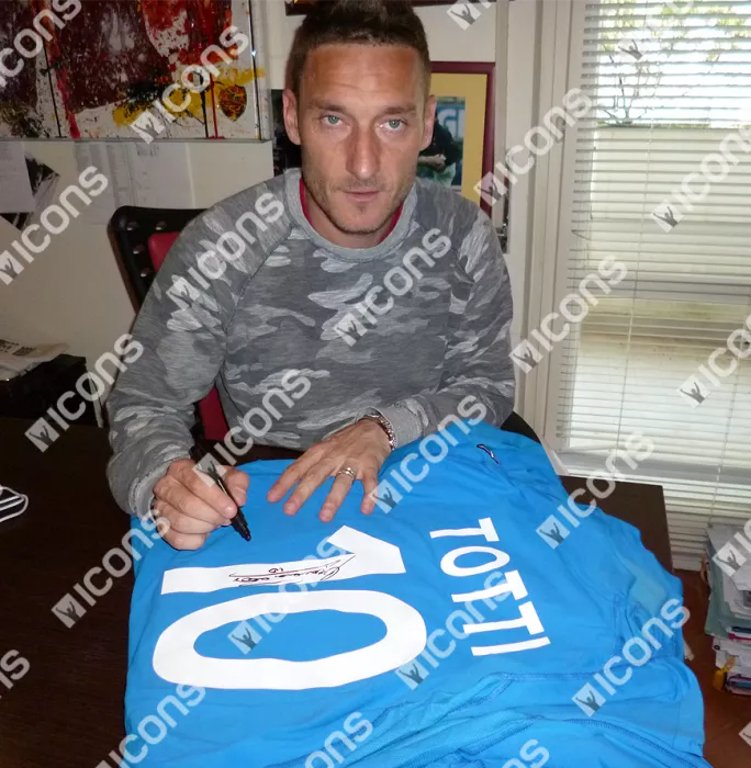 Francesco Totti Back Signed Italy 2002 FIFA World Cup Shirt