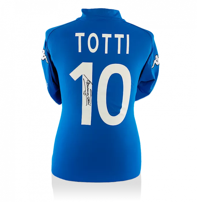 Francesco Totti Back Signed Italy 2002 FIFA World Cup Shirt