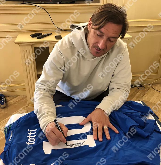 Francesco Totti Back Signed Italy 2010-12 Home Shirt
