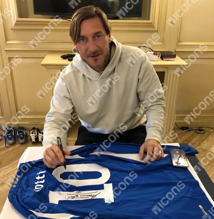 Francesco Totti Back Signed Italy 2010-12 Home Shirt