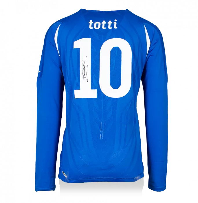 Francesco Totti Back Signed Italy 2010-12 Home Shirt