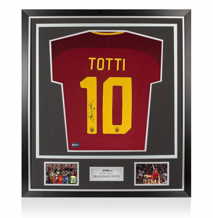 Francesco Totti Back Signed Roma 2017-18 Home Shirt In Classic Frame: Final Game Edition