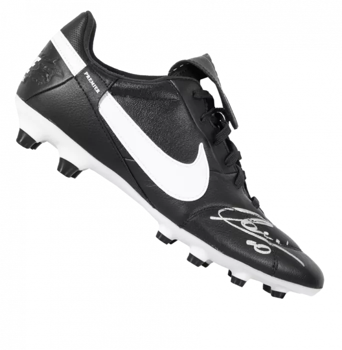 Francesco Totti Signed Black Nike Premier Boot In Acrylic Case