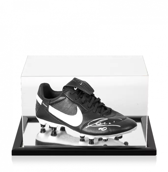 Francesco Totti Signed Black Nike Premier Boot In Acrylic Case