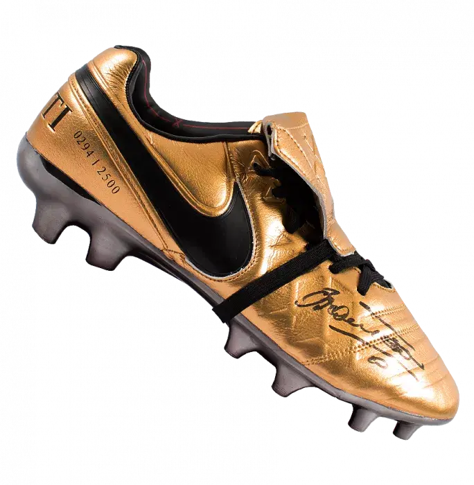 Francesco Totti Signed Gold Nike Tiempo Boot: Totti x Roma Limited Edition