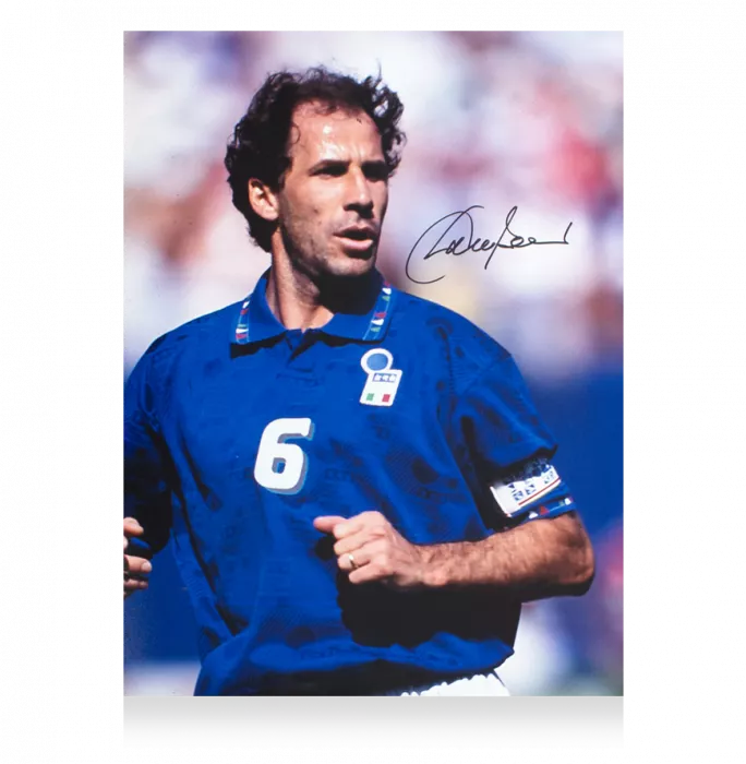 Franco Baresi Signed Italy Photo: 1994 FIFA World Cup Icon