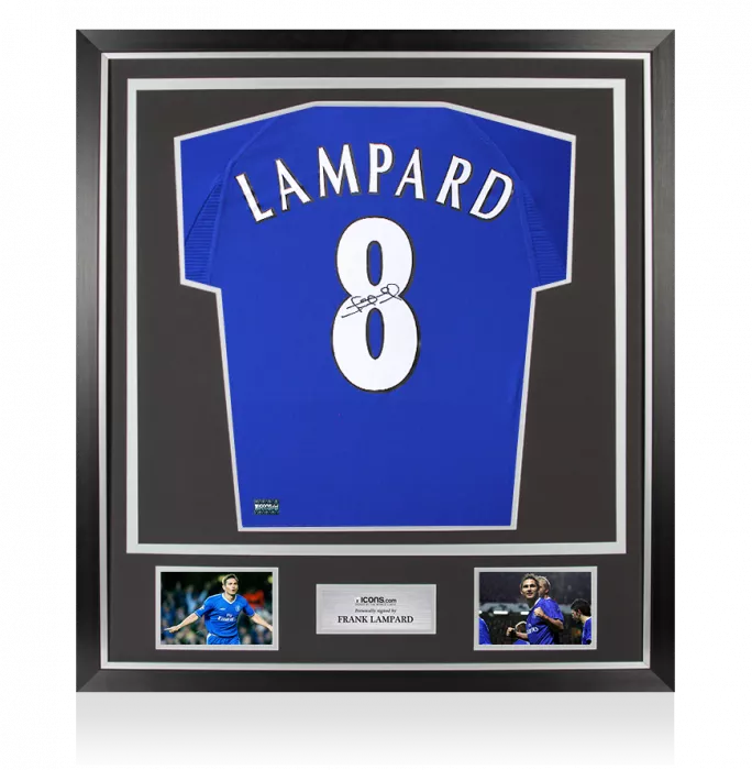 Frank Lampard Back Signed Chelsea 2000 Home Shirt In Classic Frame