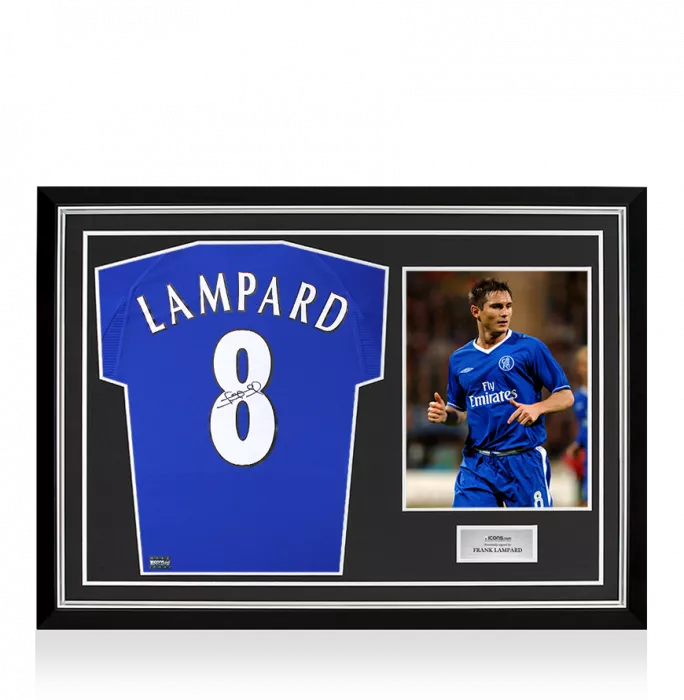 Frank Lampard Back Signed Chelsea 2000 Home Shirt In Hero Frame: Option 1