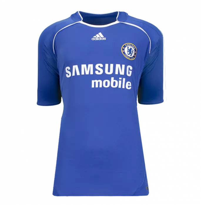 Frank Lampard Back Signed Chelsea 2007-08 Home Shirt With Striped Style Numbers (Signed Under Number)