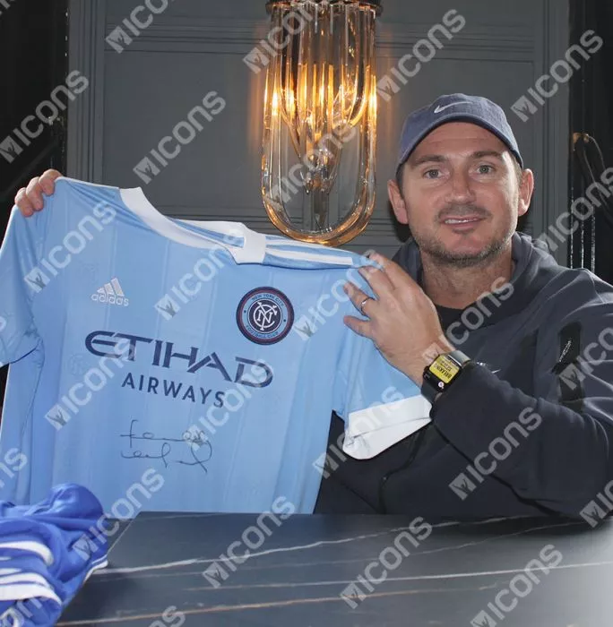 Frank Lampard Front Signed New York City 2021-22 Home Shirt In Classic Frame