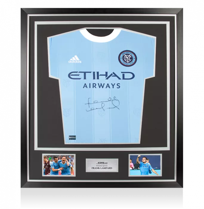 Frank Lampard Front Signed New York City 2021-22 Home Shirt In Classic Frame