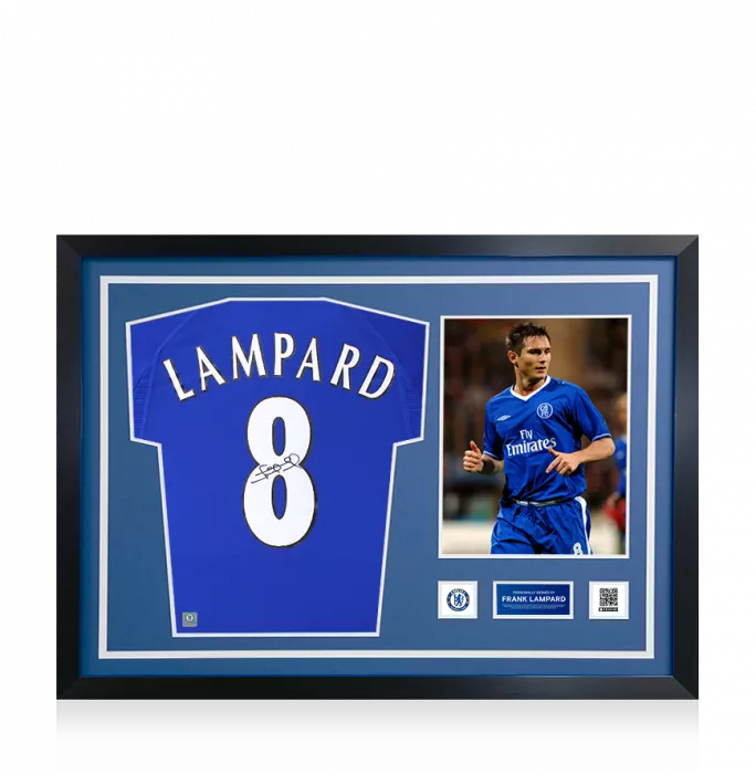 Frank Lampard Official Chelsea FC Signed And Framed 2000 Home Shirt