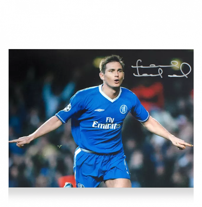 Frank Lampard Signed Chelsea Photo: UEFA Champions League Goal vs AS Monaco