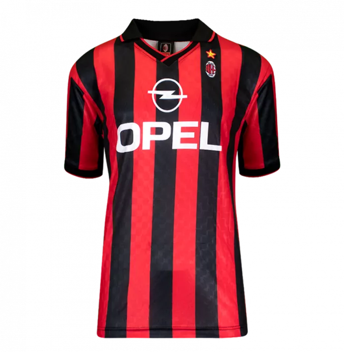 Frank Rijkaard Back Signed 1996 AC Milan Home Shirt In Classic Frame