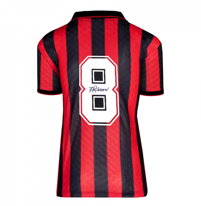 Frank Rijkaard Back Signed 1996 AC Milan Home Shirt In Hero Frame: Option 1