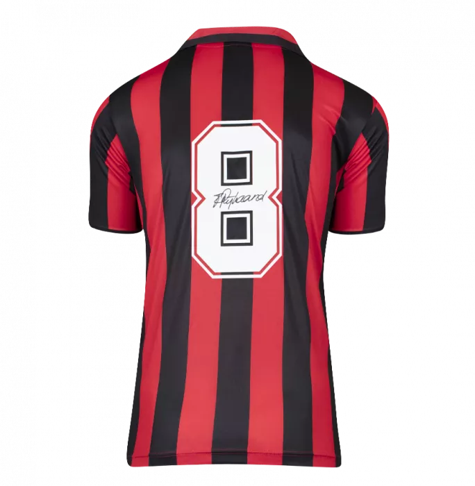 Frank Rijkaard Back Signed AC Milan Home Shirt In Classic Frame