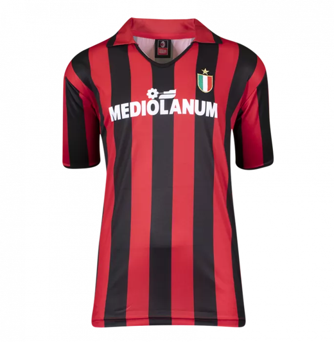 Frank Rijkaard Back Signed AC Milan Home Shirt In Classic Frame