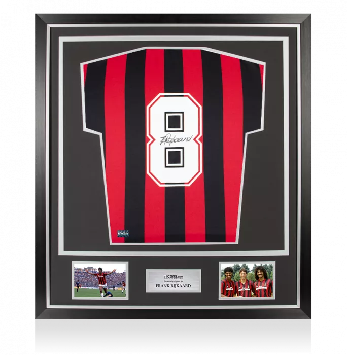 Frank Rijkaard Back Signed AC Milan Home Shirt In Classic Frame