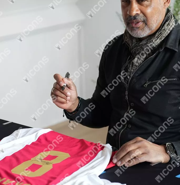 Frank Rijkaard Back Signed Modern Ajax Home Shirt With Fan Style Numbers