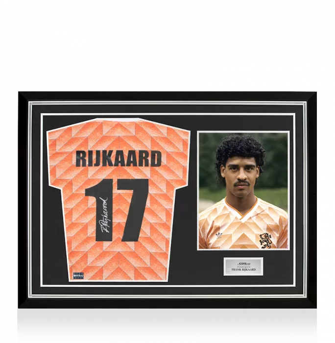 Frank Rijkaard Back Signed Netherlands 1988 Home Shirt In Hero Frame: Option 1