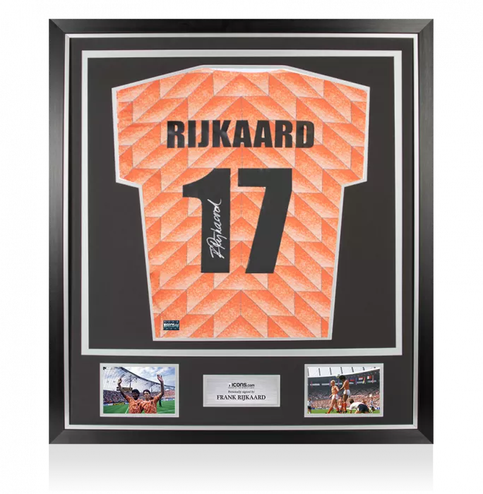 Frank Rijkaard Back Signed Netherlands 1988 Home Shirt In Classic Frame